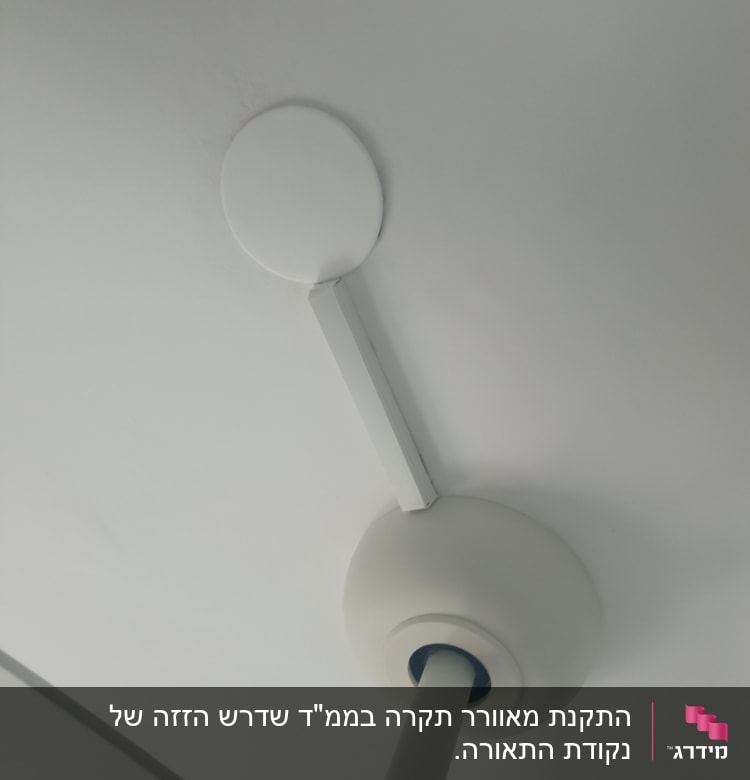 מאוורר תקרה מותקן על תקרה לבנה